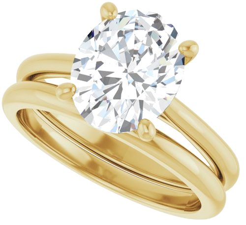 Sužadėtuvių Žiedas „Solitaire“ 10k yellow gold Oval 10mm x 8mm (10)