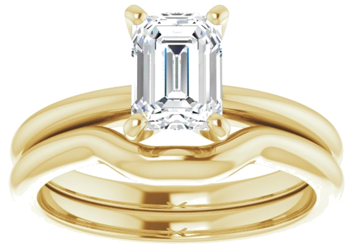 14K Yellow  7x5 mm Emerald Solitaire Engagement Ring Mounting (8)