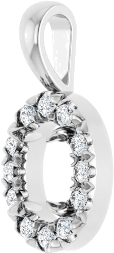 Pakabukas „Halo-Style“ 585 Baltojo Aukso Oval 6mm x 4mm (2)