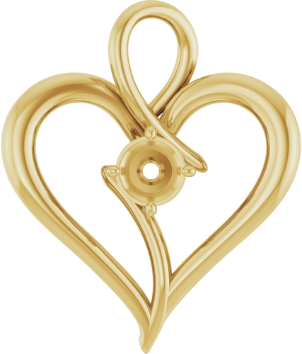Pakabukas „Heart“ 14k yellow gold Round 4.1mm (1)