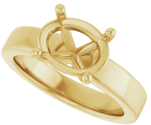Sužadėtuvių Žiedas 14k yellow gold Oval 10mm x 8mm (5)