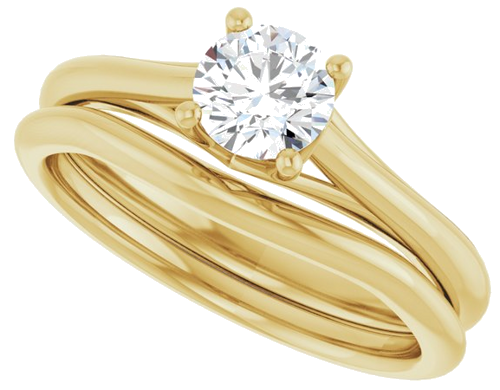 14K Yellow 5.2 mm Round Solitaire Engagement Ring Mounting (10)