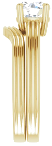Sužadėtuvių Žiedas „Solitaire“ 10k yellow gold Round 6.5mm (9)