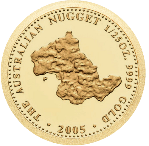 1/25 oz zelta gabals Welcome Stranger 2005 Austrālija zelta monēta (1)