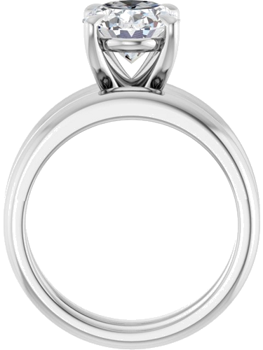 Sužadėtuvių Žiedas „Solitaire“ 585 Baltojo Aukso Oval 10mm x 8mm (7)