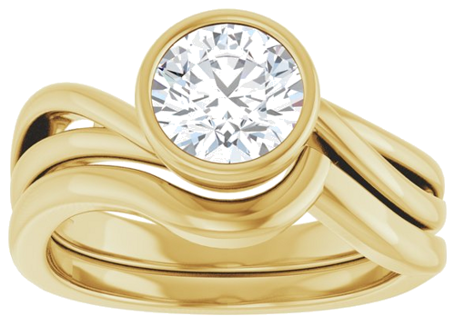 Sužadėtuvių Žiedas „Bezel-Set“ 14k yellow gold Round 6.5mm (8)