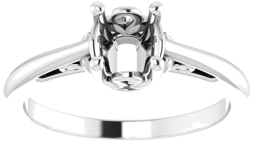 14K White 5.8 mm Round Solitaire Engagement Ring Mounting (3)