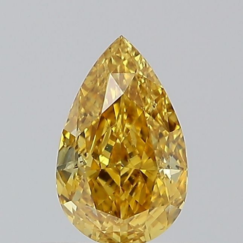 0.72 carat Fancy Deep Orangey Yellow-SI2 Natūralus Pear Deimantas (1)