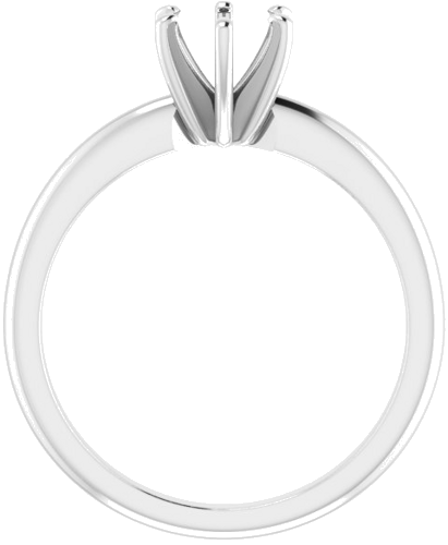 14K White  5.8 mm Round Solitaire Engagement Ring Mounting (2)