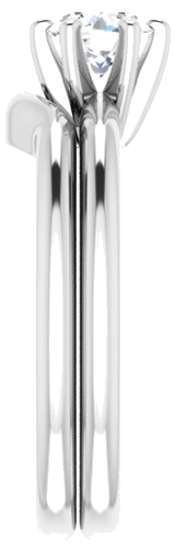 Sužadėtuvių Žiedas „Solitaire“ 585 Baltojo Aukso Round 5.2mm (9)