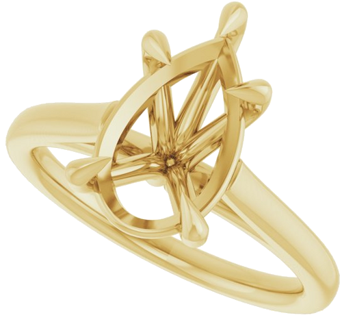 Sužadėtuvių Žiedas „Claw-Pong“ 14k yellow gold Pear 12mm x 7.5mm (5)