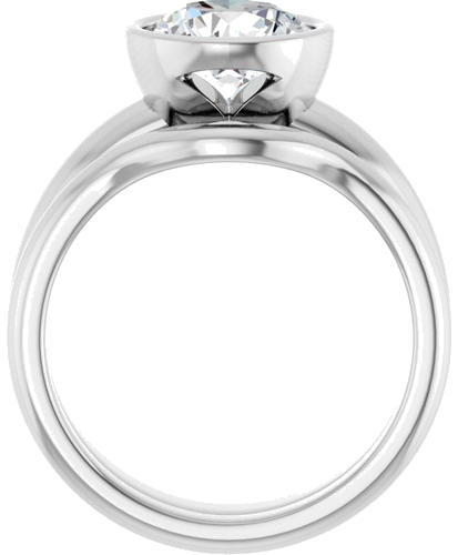 Sužadėtuvių Žiedas „Bezel-Set Solitaire“ 14k white gold Round 8.2mm (7)