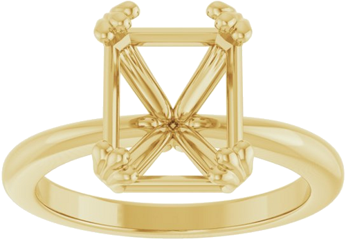 Sužadėtuvių Žiedas „Solitaire“ 14k yellow gold Emerald 10mm x 8mm (3)