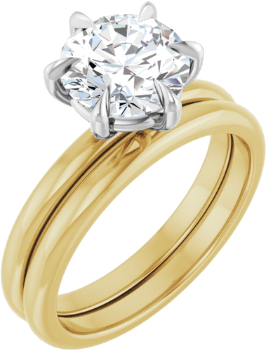 Sužadėtuvių Žiedas „Claw-Prong“ 14k yellow/white gold Round 8mm (6)