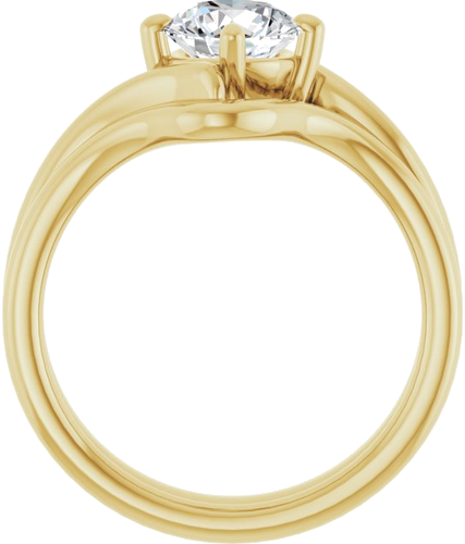 Sužadėtuvių Žiedas „Solitaire Bypass“ 14k yellow gold Round 6.5mm (7)
