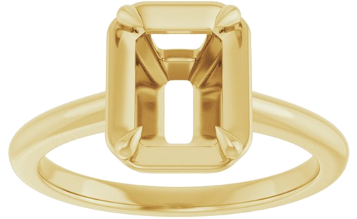 Sužadėtuvių Žiedas „Claw-Prong Solitaire Bezel-Style“ 14k yellow gold Emerald 8mm x 6mm (3)