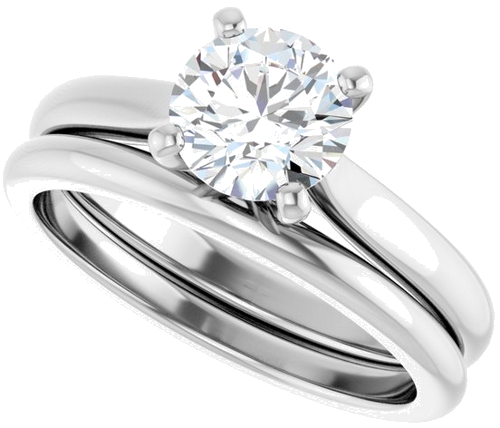 Sužadėtuvių Žiedas 14k white gold Round 6.5mm (10)
