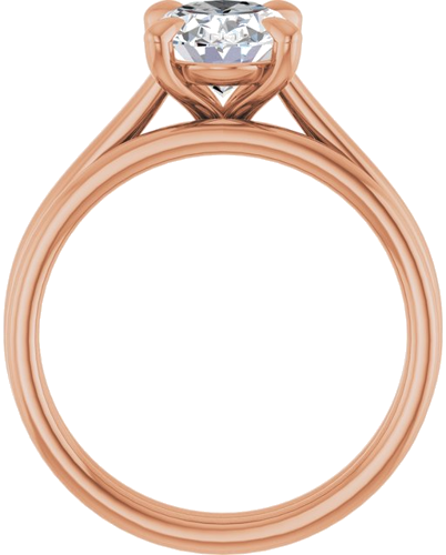 Sužadėtuvių Žiedas „Solitaire“ 585 Rožinis Aukso Oval 9mm x 7mm (7)