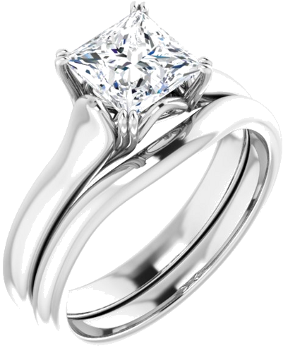 Sužadėtuvių Žiedas „Solitaire“ 950 Platinos Square 6mm (6)