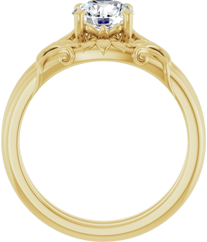 Sužadėtuvių Žiedas „Solitaire“ 14k yellow gold Round 6.5mm (7)