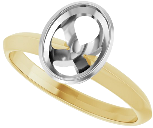 Sužadėtuvių Žiedas „Solitaire“ 585 Baltojo Ir Geltonojo Aukso Oval 8mm x 6mm (5)