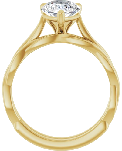 Sužadėtuvių Žiedas „Infinity-Inspired“ 14k yellow gold Pear 10mm x 7mm (7)