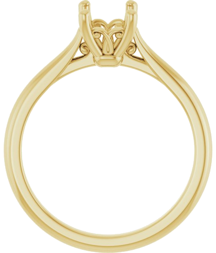 14K Yellow 7x5 mm Emerald Solitaire Engagement Ring Mounting (2)