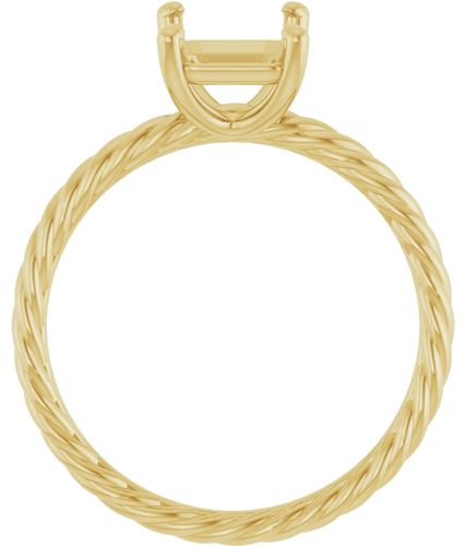 Sužadėtuvių Žiedas „Solitaire Rope“ 14k yellow gold Emerald 9mm x 7mm (2)