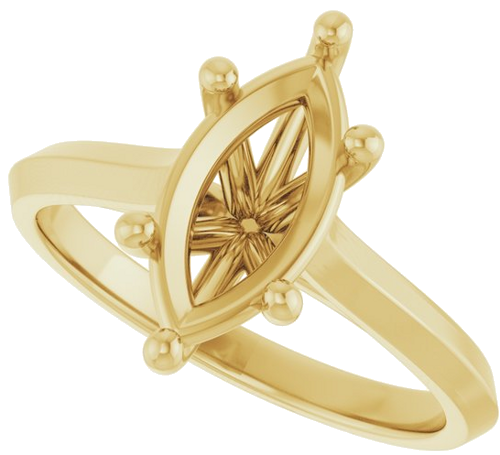 14K Yellow 12x6 mm Marquise Solitaire Engagement Ring Mounting (5)