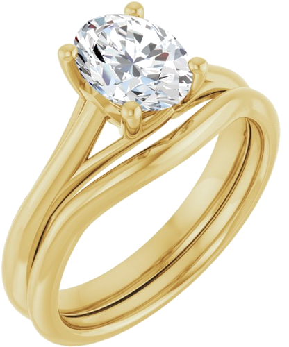 14K Yellow 8x6 mm Oval Solitaire Engagement Ring Mounting (6)