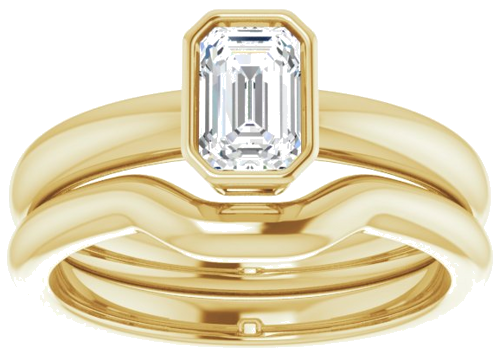 Sužadėtuvių Žiedas „Bezel-Set Solitaire“ 14k yellow gold Emerald 6mm x 4mm (8)