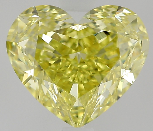 1.02 carat Fancy Intense Yellow-VVS2 Natūralus Heart Deimantas (1)