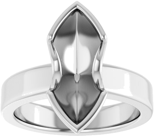 Sužadėtuvių Žiedas „Half-Bezel Solitaire“ 10k white gold Marquise 15mm x 7mm (3)