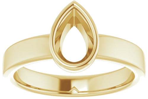 Sužadėtuvių Žiedas „Bezel-Set Solitaire“ 14k yellow gold Pear 8mm x 5mm (3)