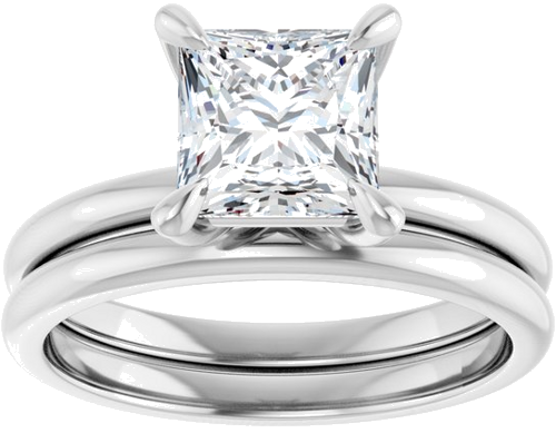 Sužadėtuvių Žiedas „Solitaire“ 950 Platinos Square 6.5mm (8)