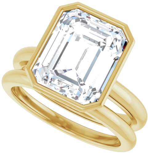 Sužadėtuvių Žiedas „Bezel-Set Solitaire“ 14k yellow gold Emerald 11mm x 9mm (10)