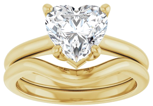 Sužadėtuvių Žiedas „V-End Prong“ 10k yellow gold Heart 8mm (8)