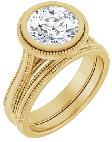 14K Yellow 8.2 mm Round Solitaire Engagement Ring Mounting (6)