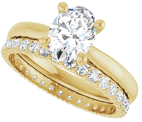 14K Yellow 8x6 mm Oval Solitaire Engagement Ring Mounting (10)