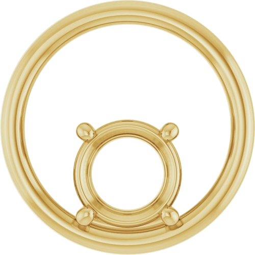 Pakabukas „Solitaire Circle“ 14k yellow gold Round 8mm (1)