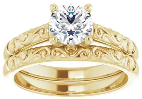 Sužadėtuvių Žiedas „Solitaire“ 14k yellow gold Round 6mm (8)