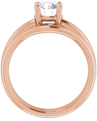 Sužadėtuvių Žiedas „Solitaire“ 14k rose gold Round 6.5mm (7)
