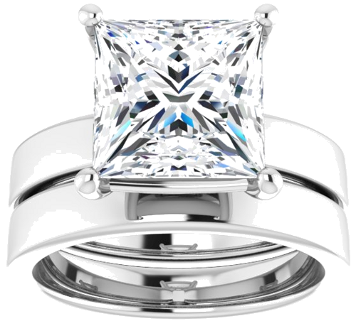 Sužadėtuvių Žiedas „Solitaire“ 585 Baltojo Aukso Square 9mm (8)