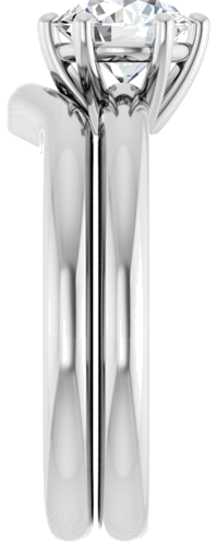 Sužadėtuvių Žiedas 14k white gold Round 6.5mm (9)