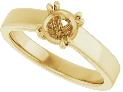Sužadėtuvių Žiedas „Double Claw-Prong Solitaire“ 14k yellow gold Round 5.8mm (5)