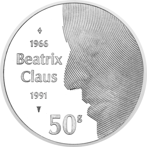 50 guilders Wedding of Beatrix 1991 Netherlands silver coin (2)