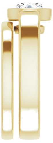 Sužadėtuvių Žiedas „Bezel-Set Solitaire“ 585 Geltonojo Aukso Round 6.5mm (9)