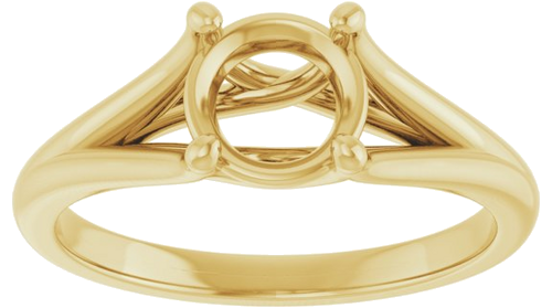 14K Yellow 6.5 mm Round Solitaire Engagement Ring Mounting (3)