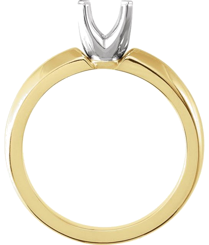 14K Yellow   White 4.1 mm Round 4-Prong Low Solstice Solitaire® Engagement Ring Mounting (2)