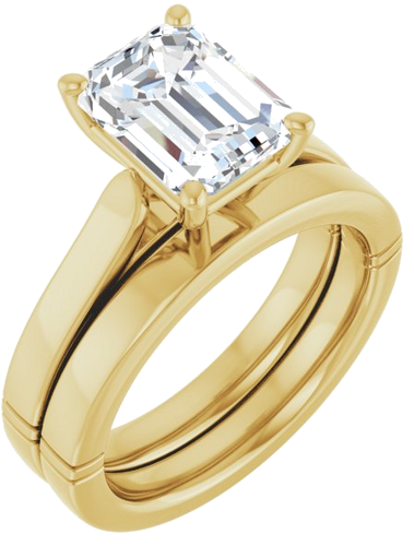Sužadėtuvių Žiedas „Solitaire“ 14k yellow gold Emerald 9mm x 7mm (6)